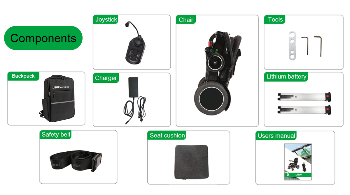 JBH Fibre de carbone en fauteuil roulant &eacute;lectrique DC06