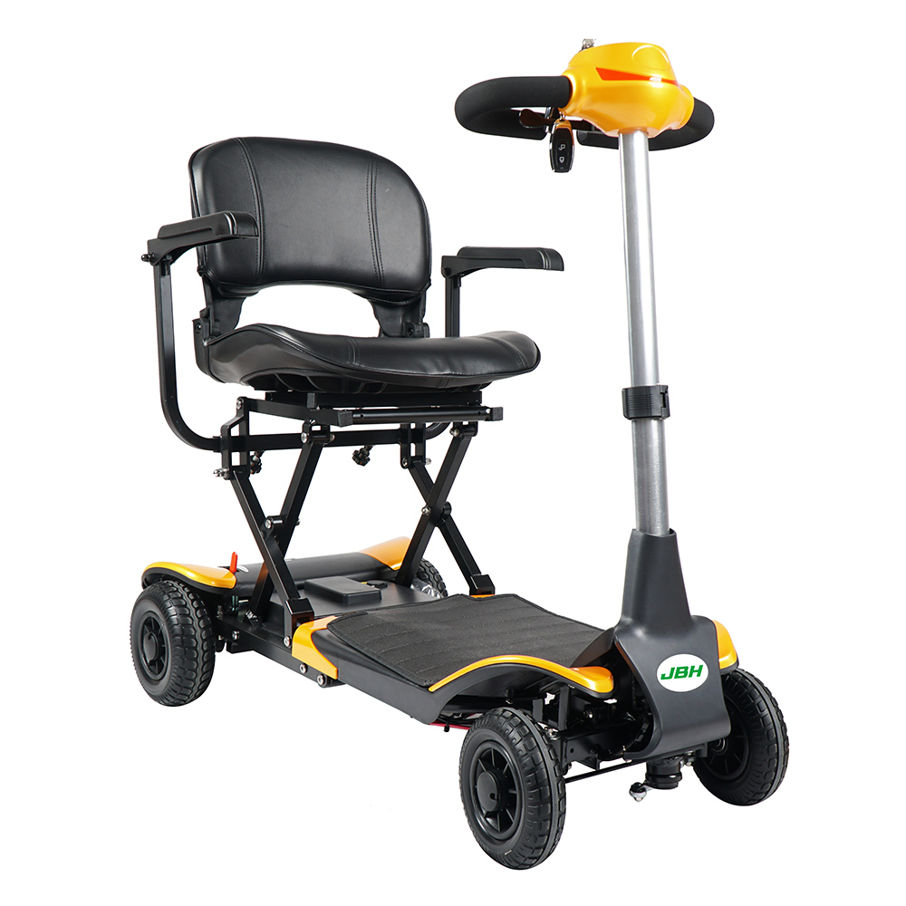 JBH Scooter de mobilité pliable portable à 4 roues jaune