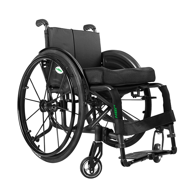 JBH Manuel de transport de base noir en fauteuil roulant S002