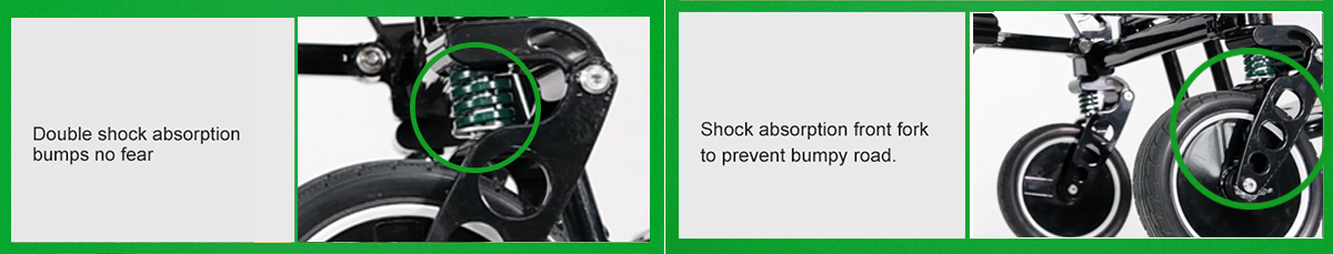 Fauteuil roulant &agrave; absorption des chocs