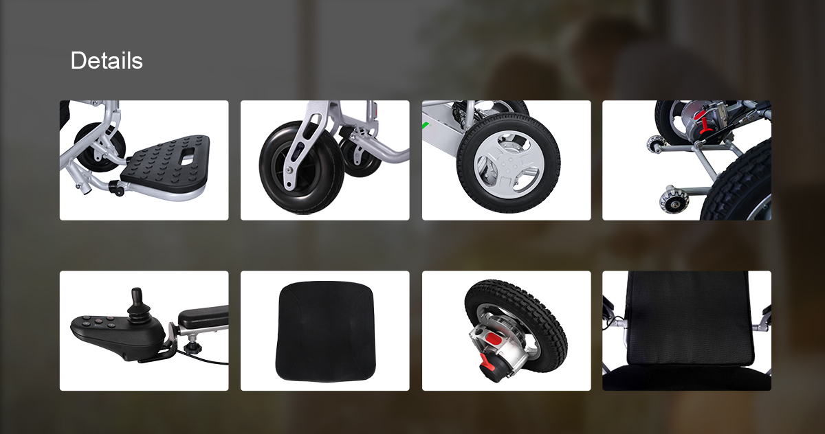 D&eacute;tails en fauteuil roulant D26 Power 