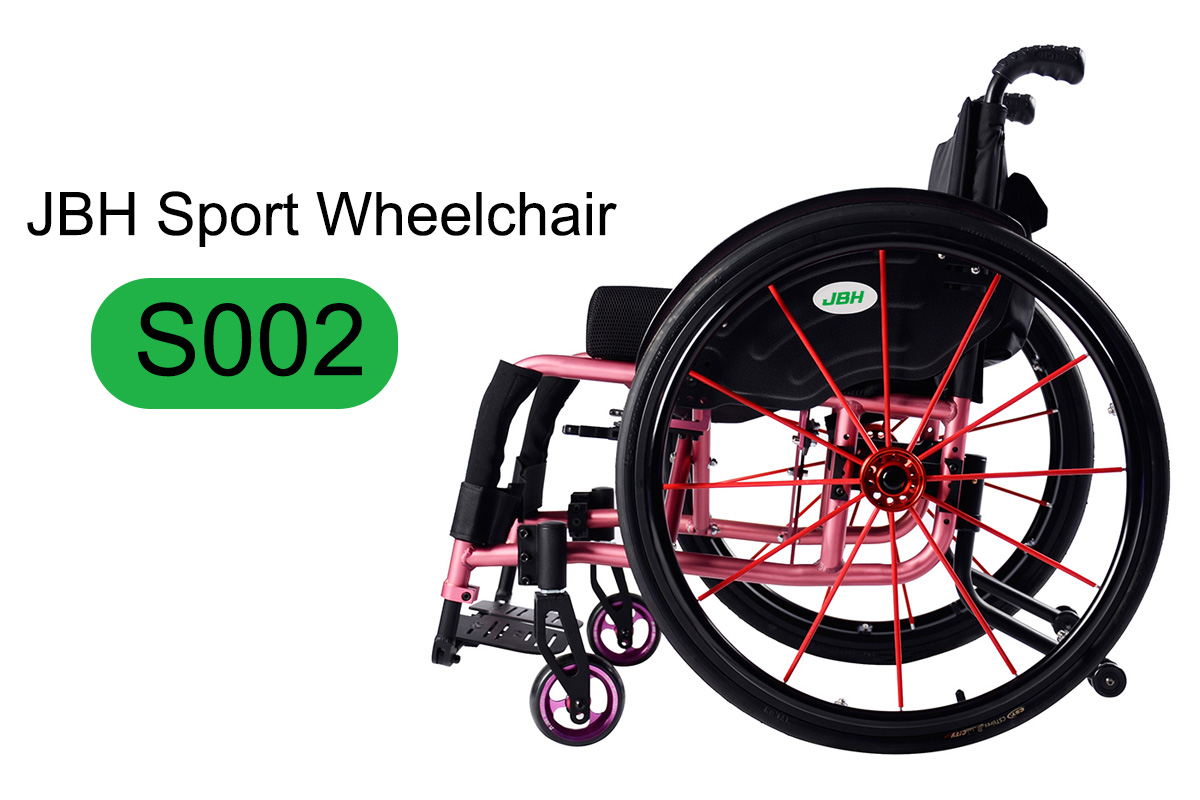 JBH fauteuil roulant manuel rose S002 